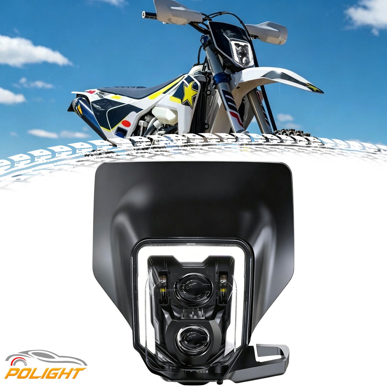 For Husqvarna 701 Enduro 701 Supermoto 2016-2023 LED Headlight With Black Bezel