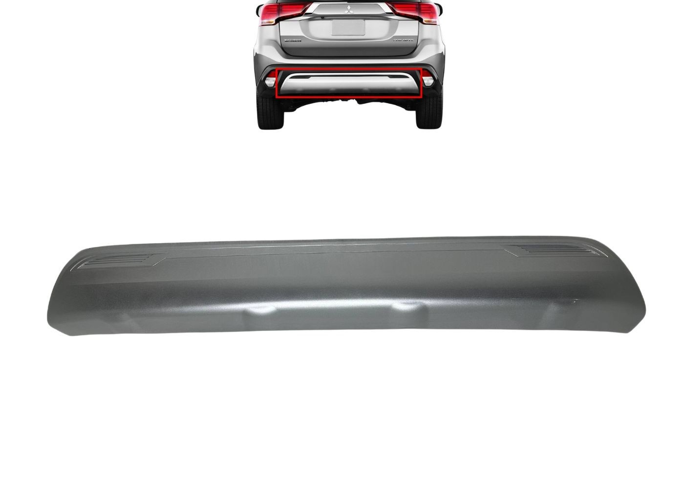 New Fits 2019-2020 Mitsubishi Outlander Rear Bumper Silver Lower Cover Panel New Fits 2019-2020 Mitsubishi Outlander Rear Bumper Silver Lower Cover Panel