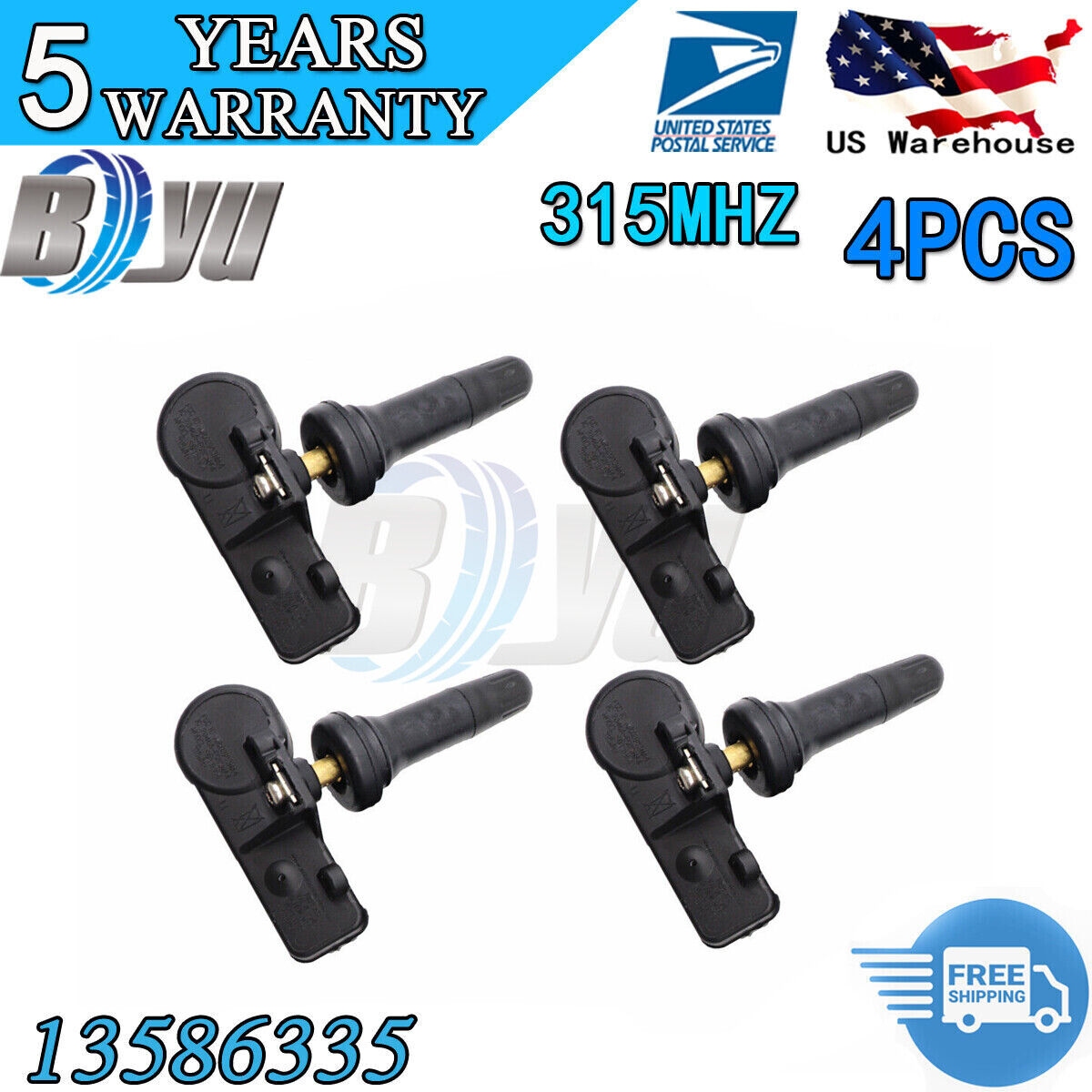 Set of 4pcs New TPMS Tire Pressure Monitoring Sensors For Chevy GMC 13586335 US