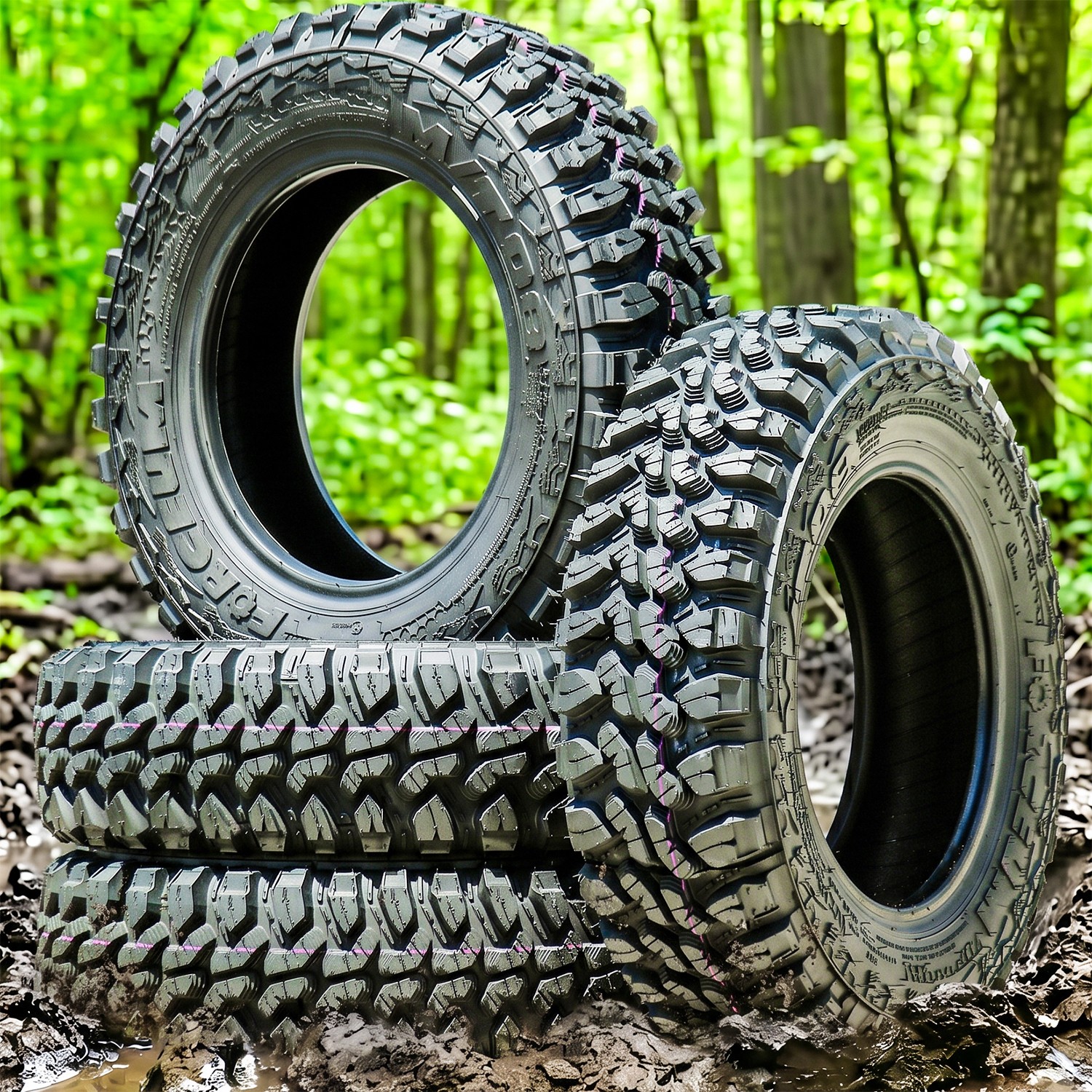 4 Forceum M/T 08 Plus 165/80R13 94/93Q D 8 Ply Light Truck Mud Tires