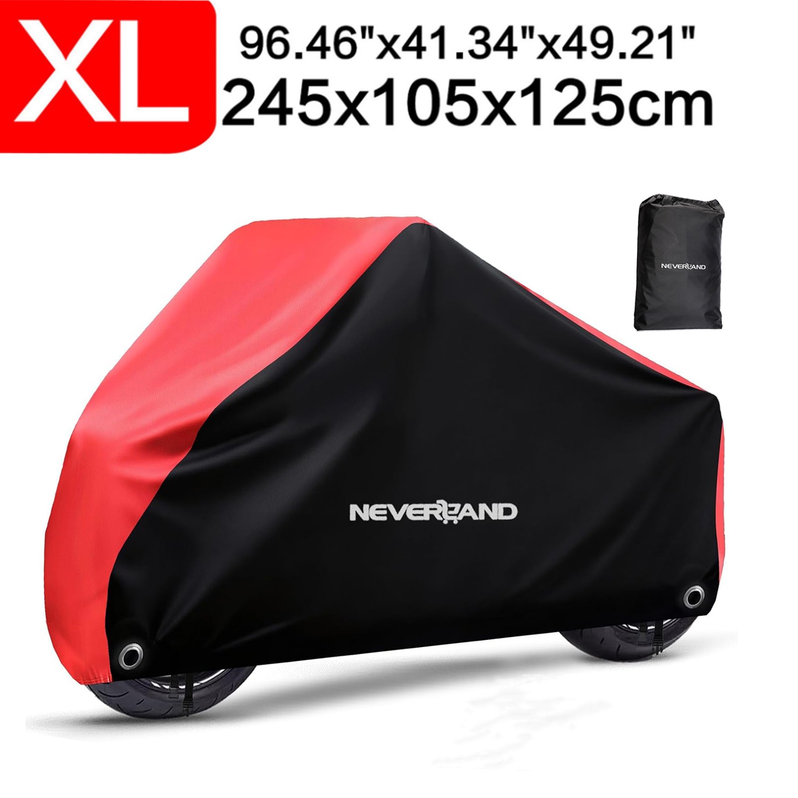 NEVERLAND XL Motorcycle Cover Waterproof Heavy Duty Storage Outdoor Protector