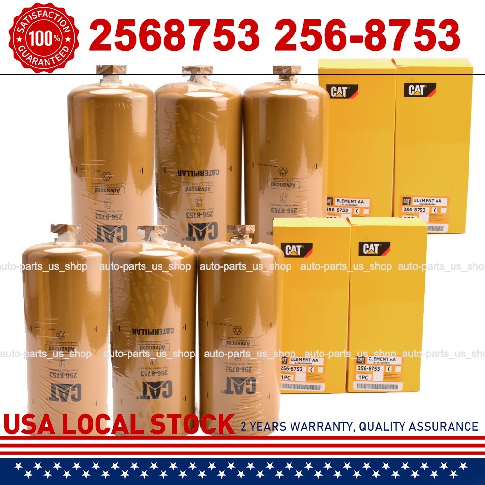 6 Pack Caterpillar 2568753 256-8753 FUEL WATER SEPARATOR High Efficiency New