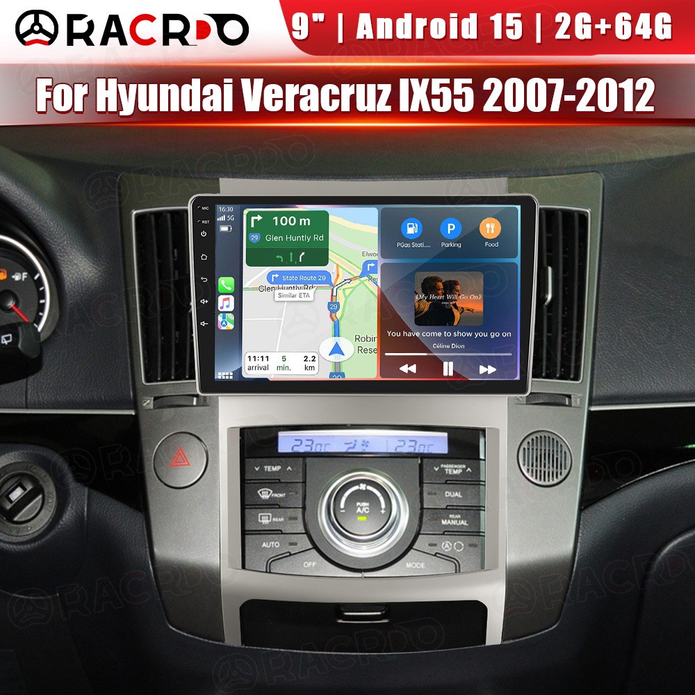 For Hyundai Veracruz IX55 2007-2012 Android 15 Car Stereo Radio CarPlay GPS WiFi