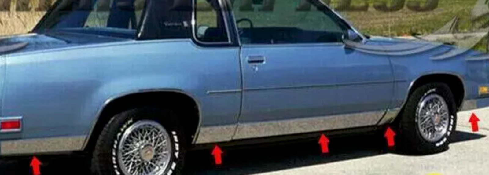 fits:1978-1988 Oldsmobile Cutlass Supreme 2Dr Flat Rocker Panel Trim 5 1/2