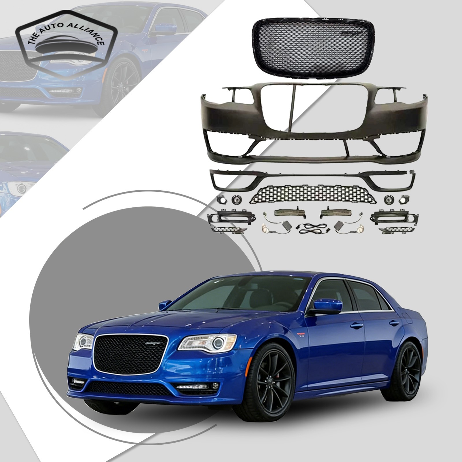 For 2015-2023 Chrysler 300C SRT-8 Front Bumper Cover Set Complete Kit