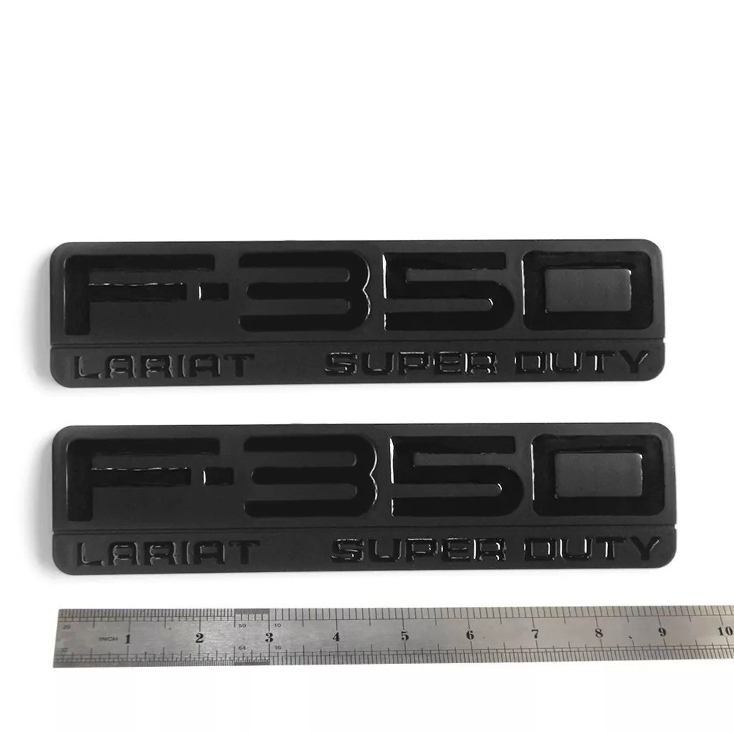 2PC Black Side Fender Emblem Nameplate Badge for 2005-2007 F350