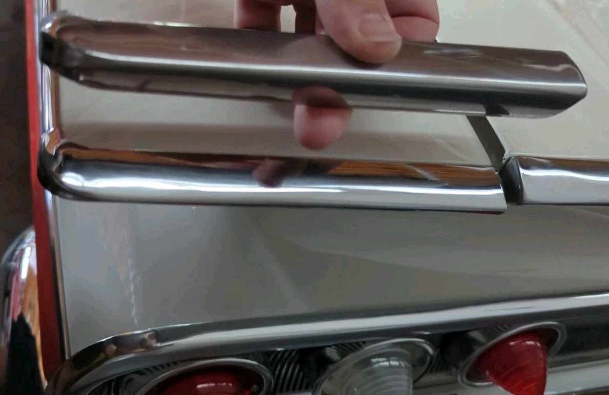 NICE 1960 Chevy Outer DRIVER FIN Corner Trim Molding Stainless Impala Belair