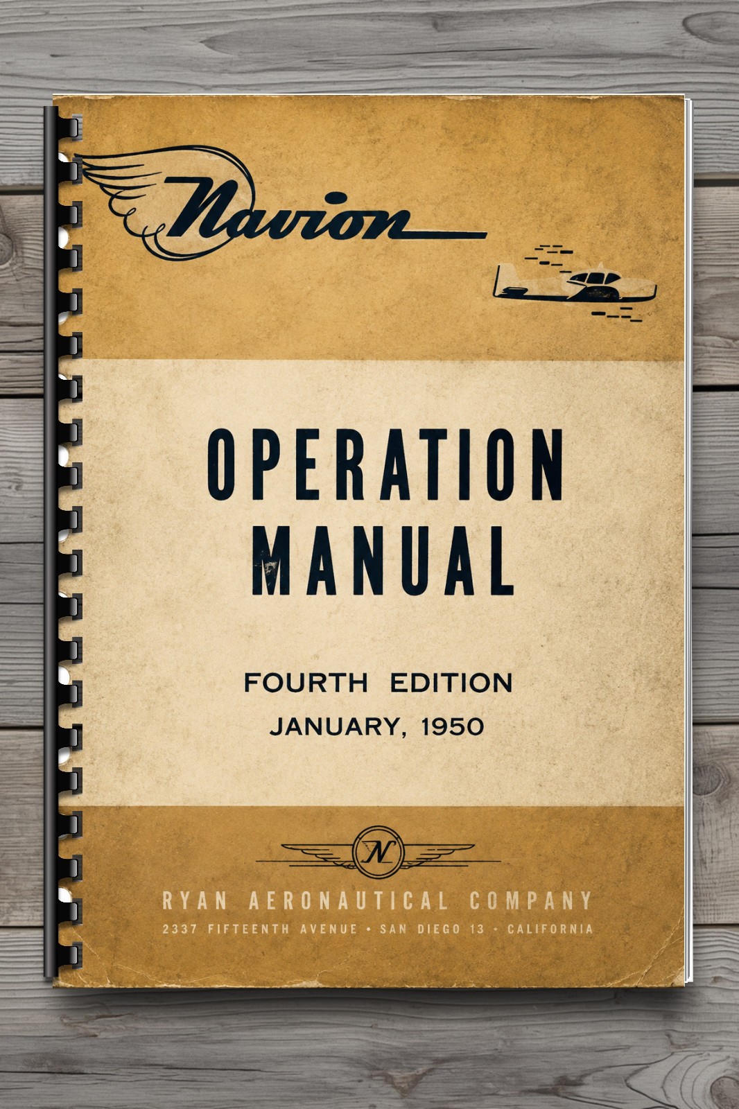 Navion Aircraft Operation Manual Fourth Edition 1950 Vintage Flight 94 Pages