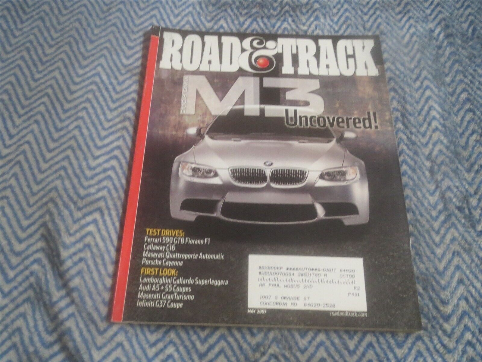 MAY 2007 ROAD & TRACK MAGAZINE M3 UNCOVERED FERRARI 599 CALLAWAY C16 LAMBORGHINI
