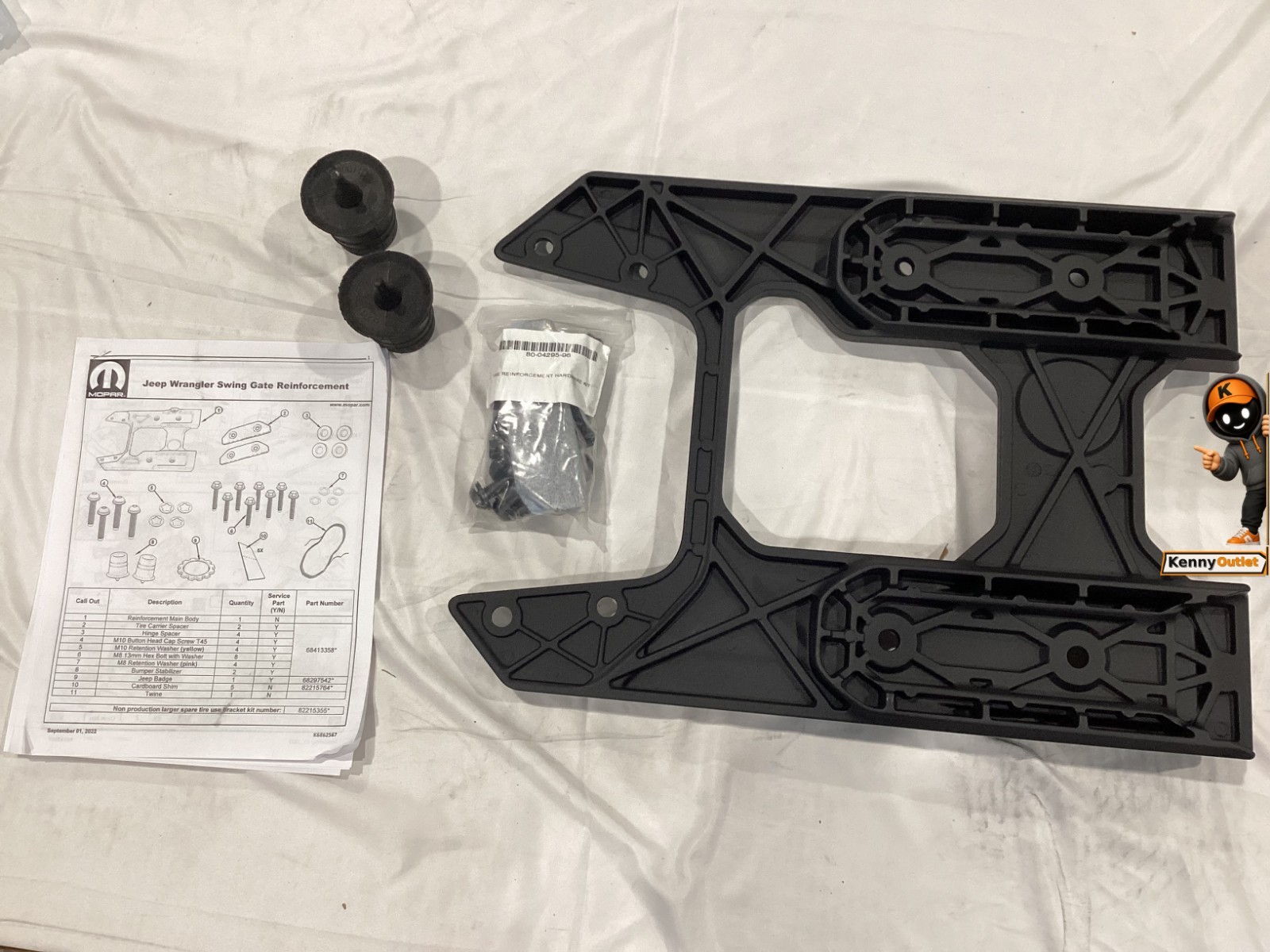 🟢 OEM Mopar Tailgate Reinforcement System 82215356AC Jeep Wrangler JL 18-26