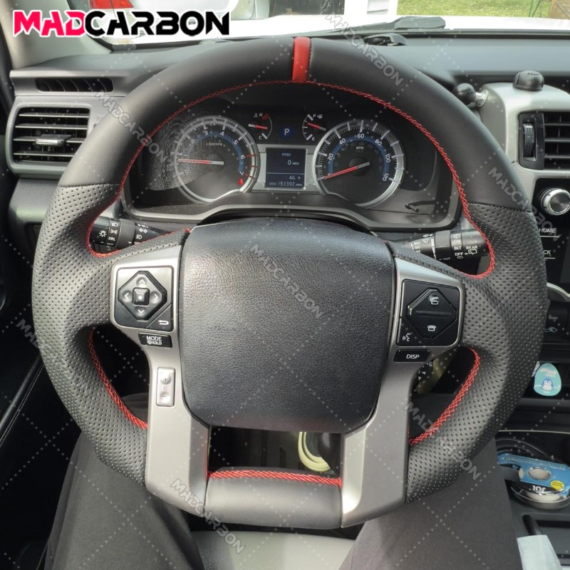 Full Leather D-Shape Steering Wheel for 10+ Toyota Tacoma 4Runner Tundra Sequoia