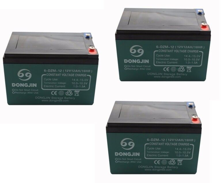 3pcs 12V 12AH 6-DZM-12 6-DZF-12 6-DMF-12 Battery For 36V Scooter ATV Mobility 3pcs 12V 12AH 6-DZM-12 6-DZF-12 6-DMF-12 Battery For 36V Scooter ATV Mobility
