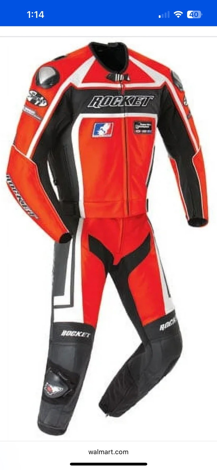 Joe Rocket SpeedMaster 5.0  2. Piece Leather Racing Suit Size 52 