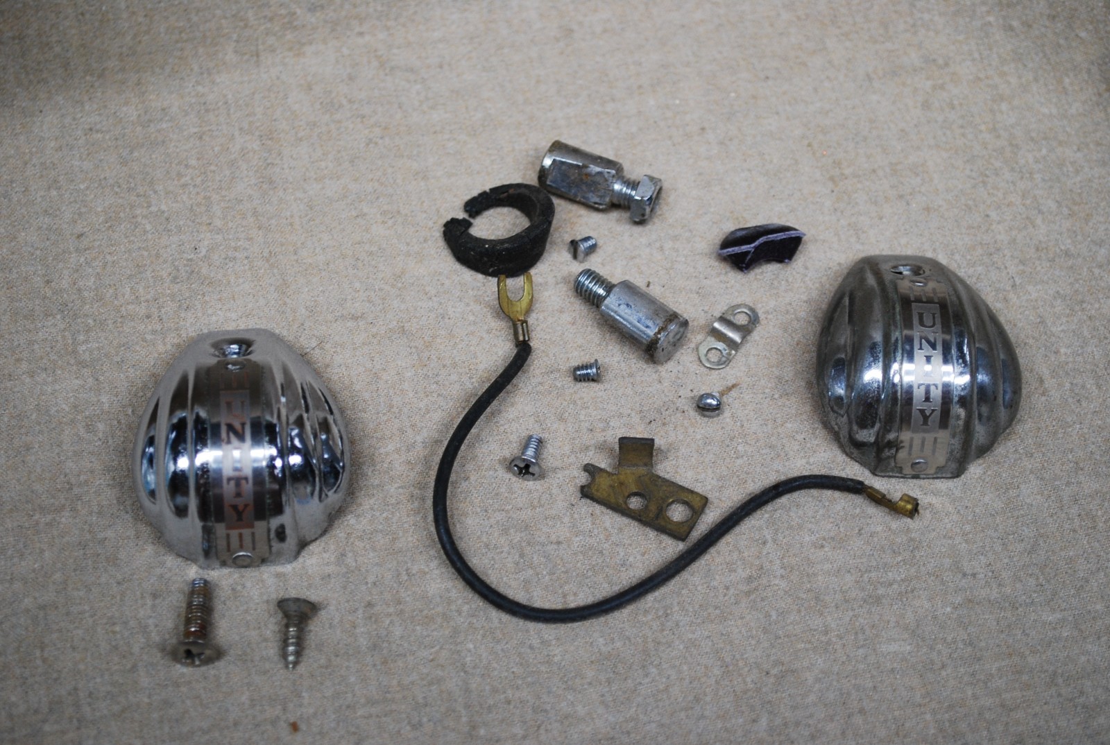 Unity Spotlight assorted parts - made in USA - 1945 to 1971 - used condition