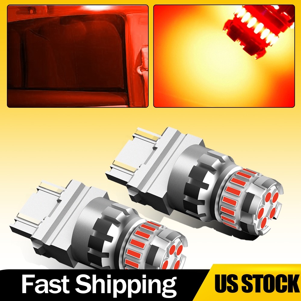 2/4X 3157/3156/3056/3456/4156 LED Tail Brake Stop Light Bulb Red High Power