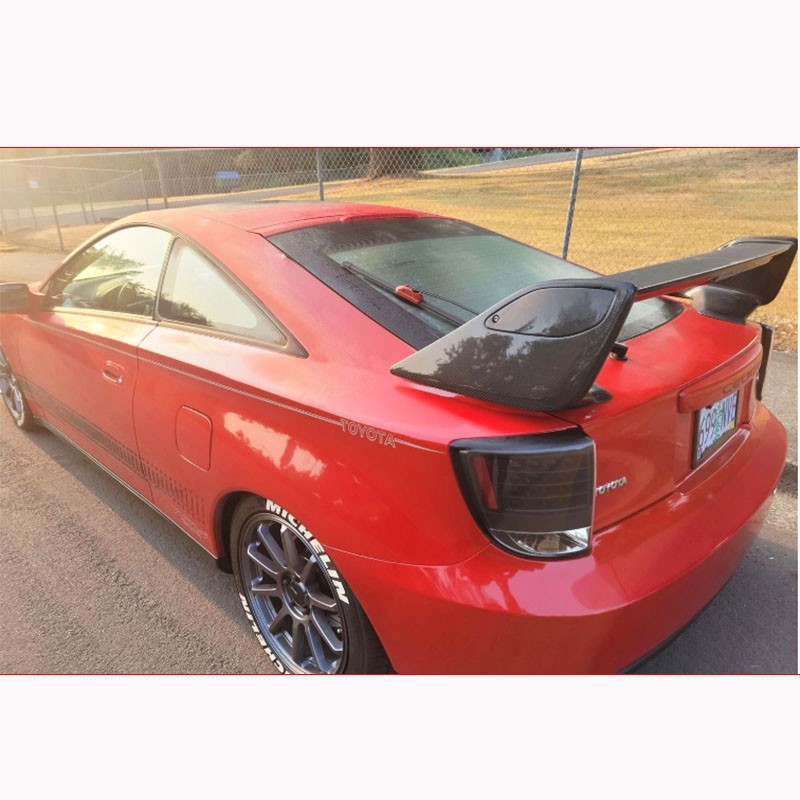 Big Combat Wing For Toyota Celica 00-05 Real Carbon Fiber Rear Spoiler W/Light