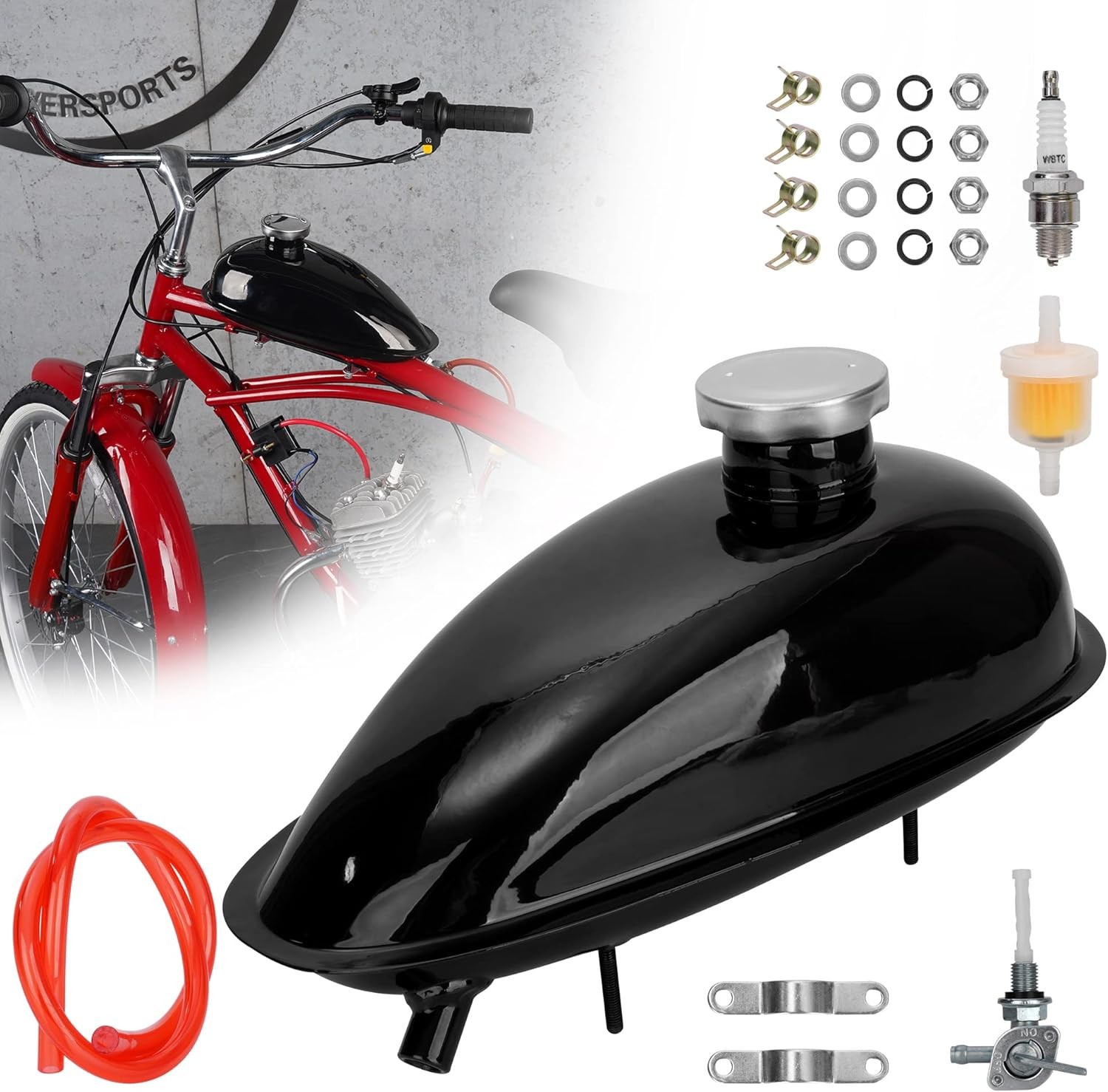 2L 0.53 Gallon Mini Bike Gas Tank Fuel (0.53 US gallon/0.44 UK gallon) 2L 0.53 Gallon Mini Bike Gas Tank Fuel (0.53 US gallon/0.44 UK gallon)