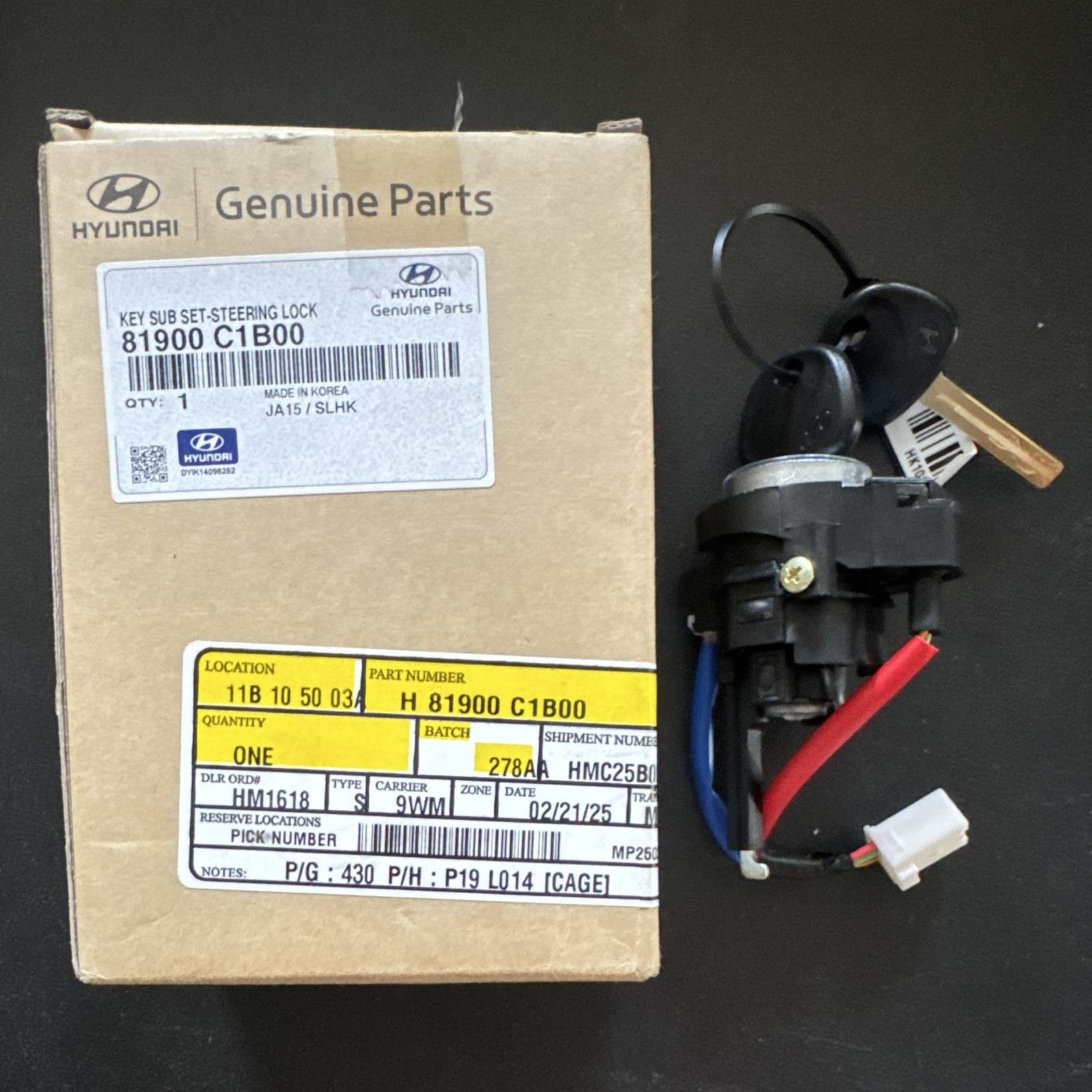 OEM Geniune Ignition Switch For Hyundai Sonata 2015 2016 2017 (US) 81900-C1B00
