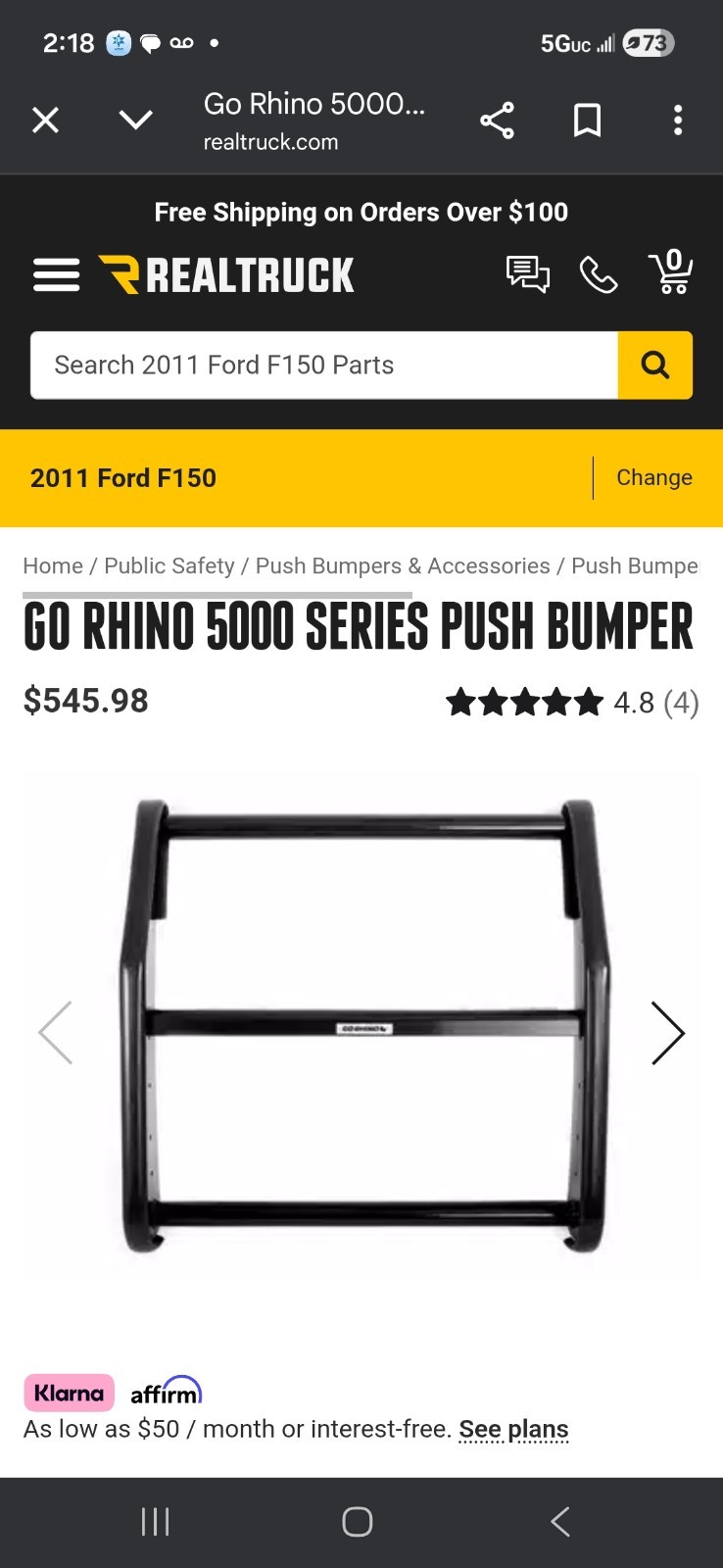 Real Truck Go Rhino 5000 Series Push Bumber Real Truck Go Rhino 5000 Series Push Bumber