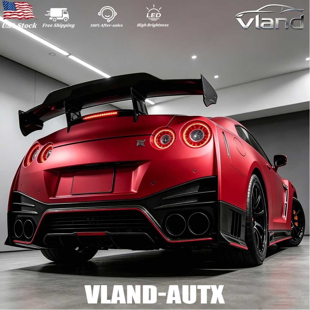 VLAND For 2009-2025 Nissan GTR R35 Red LED TailLights Lamps Upgrade 09-16 to 17+ VLAND For 2009-2025 Nissan GTR R35 Red LED TailLights Lamps Upgrade 09-16 to 17+