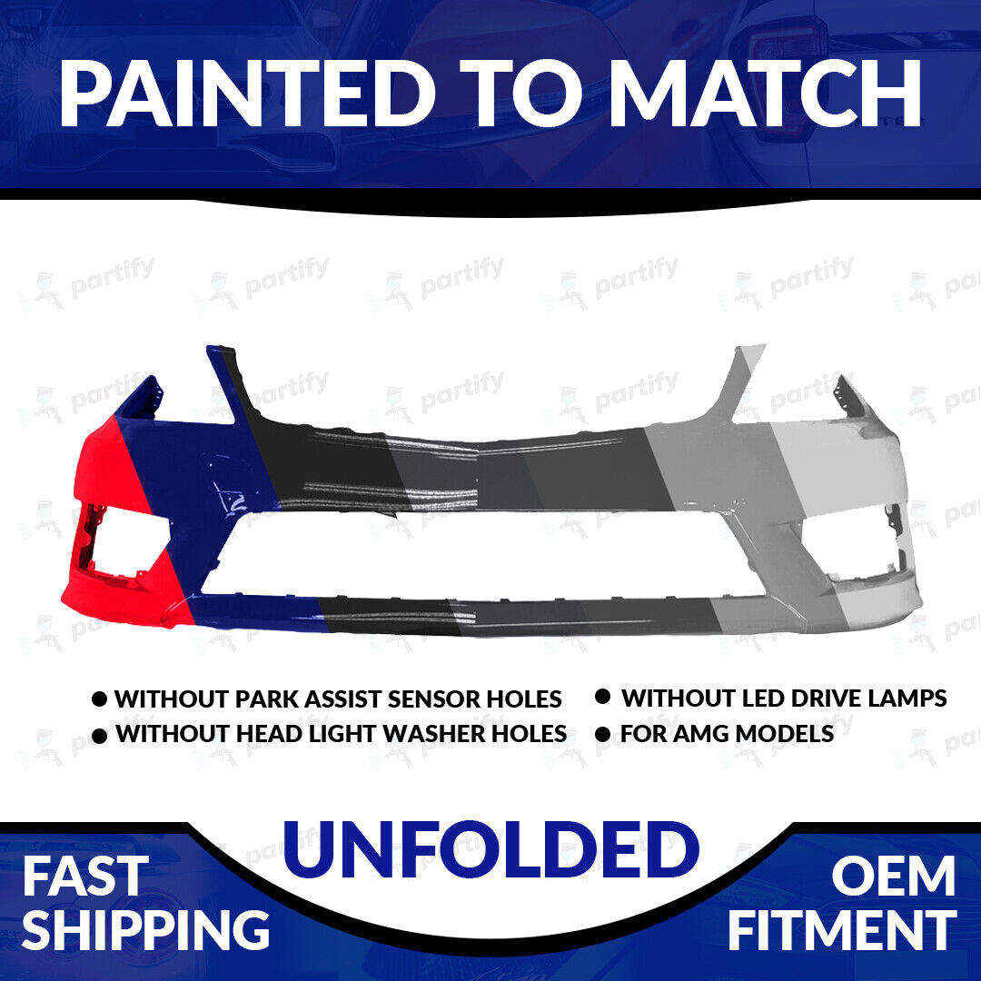 NEW Painted 2012-2015 Mercedes C250 Unfolded Front Bumper W/O Headlight Washer