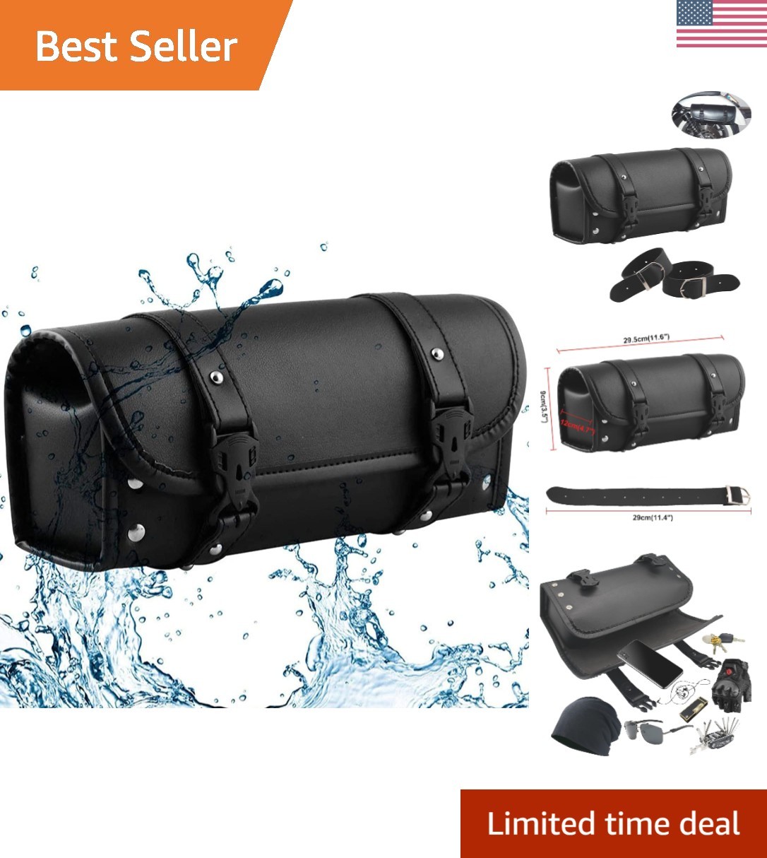 Universal Motorcycle Tool Bag - Adjustable Handlebar, Water Resistant & Compact Universal Motorcycle Tool Bag - Adjustable Handlebar, Water Resistant & Compact