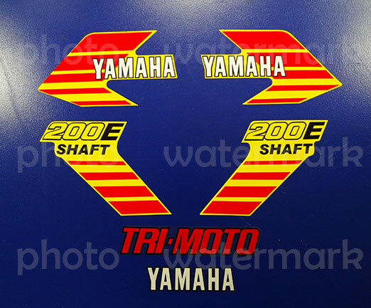 1984 84\' yamaha YTM 200 Tri-Moto 6pc Trike Decals Sticker Yellow 200 edition