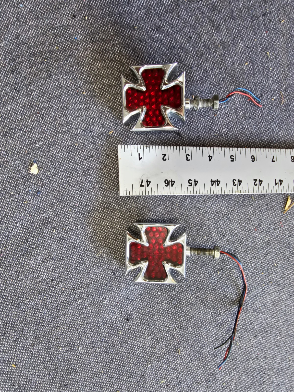Motorcycle Vintage Iron Cross Turn Signals Light Custom Bike Harley Chopper