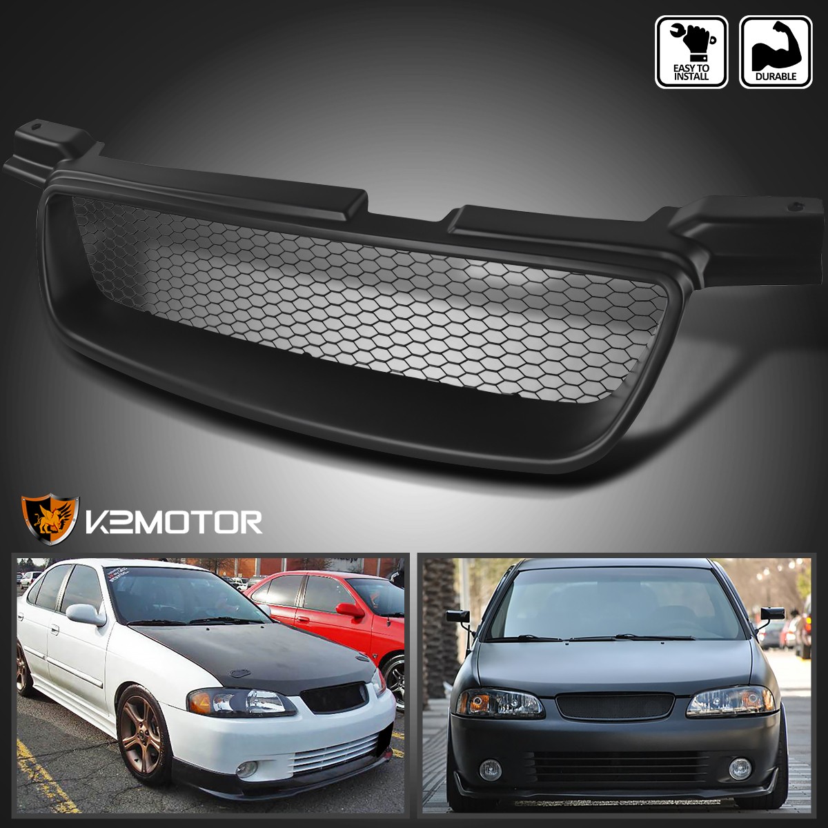 Fits 2000-2003 Sentra Black Mesh Front Bumper Upper Hood Grille Grill 00 01 02 Fits 2000-2003 Sentra Black Mesh Front Bumper Upper Hood Grille Grill 00 01 02