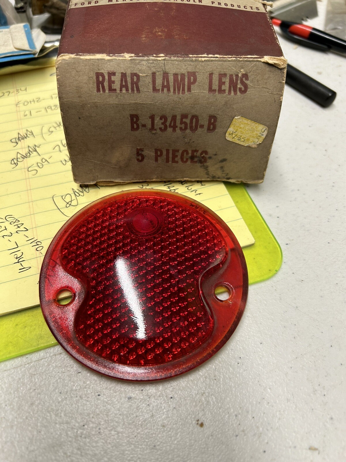 1928-1938 NOS FORD GLASS TAIL LIGHT LENS NEW USA HOT ROD MODEL A B-13450-B