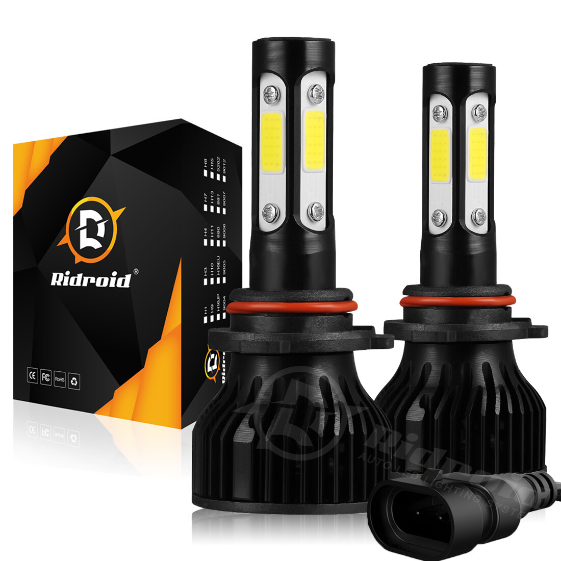 4sides 9006 HB4 LED Headlight Bulbs Conversion Kit High Low Beam Fog 2400W 6000K