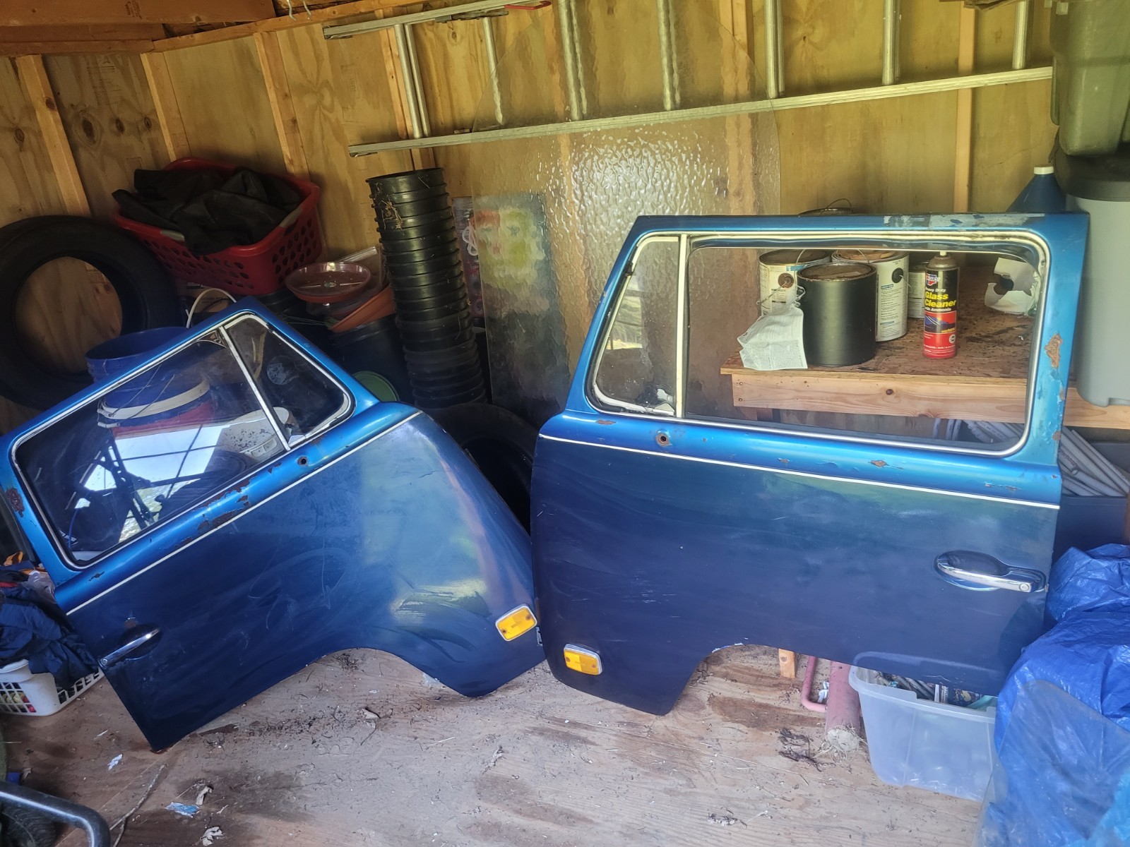 Original VW Bus Front Doors (Pair) – Super Complete w/ Glass & Chrome – 19 Original VW Bus Front Doors (Pair) – Super Complete w/ Glass & Chrome – 19