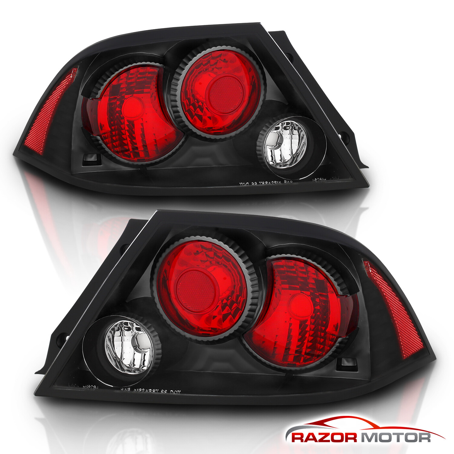 2002 2003 Fit Mitsubishi Lancer ES/LZ/OZ Rally/Sedan 4DR Black Tail Lights Lamps
