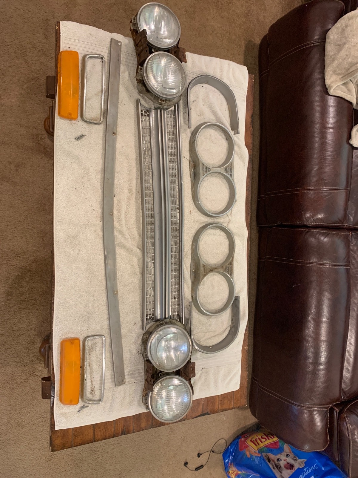 Datsun Pick Up 65-72. 520. 521  Front Grill Radiator Cover -ORIGINAL-