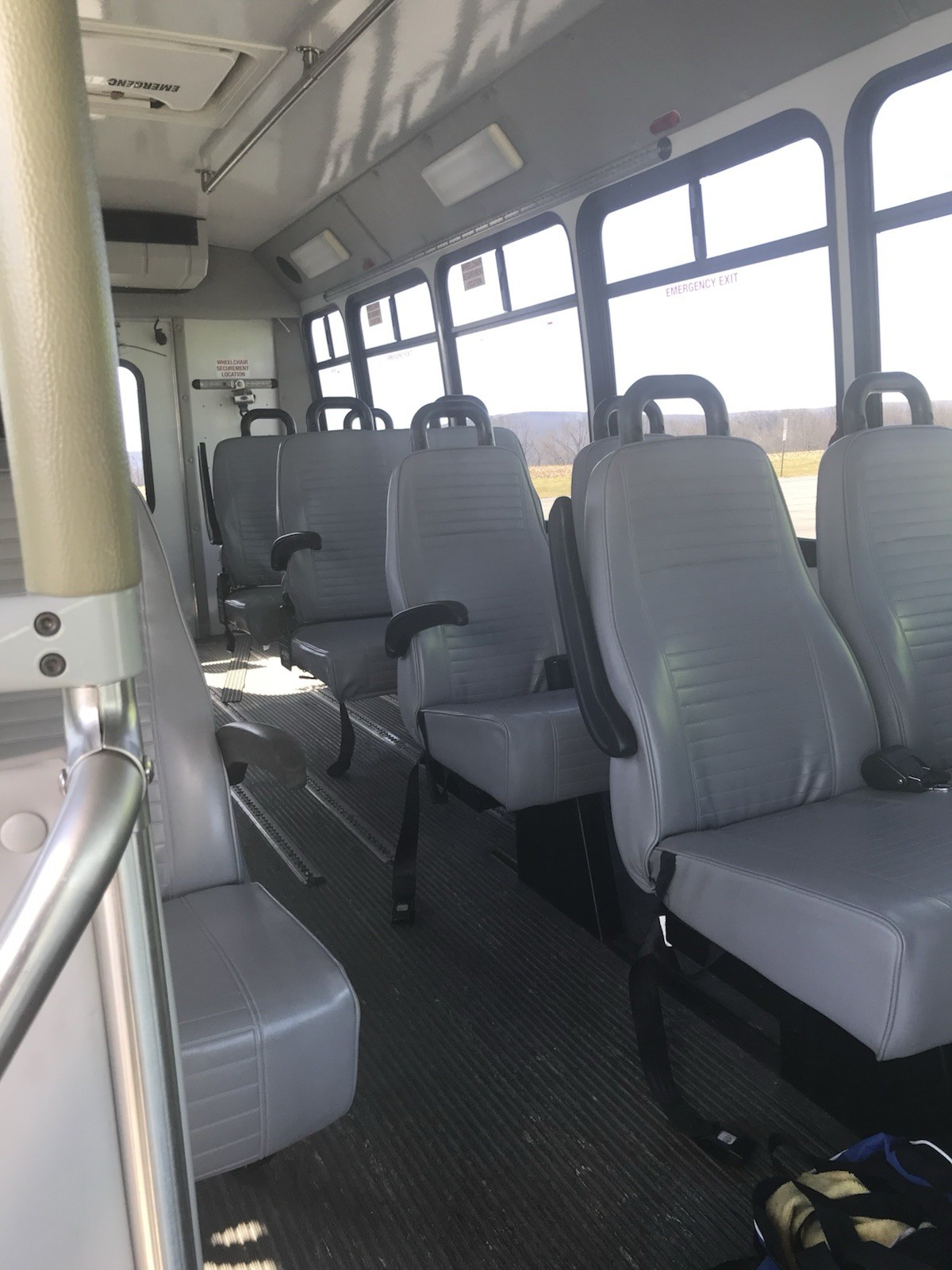 Freedman shuttle bus seats. Right Side with seatbelts. Only 2 Left Freedman shuttle bus seats. Right Side with seatbelts. Only 2 Left