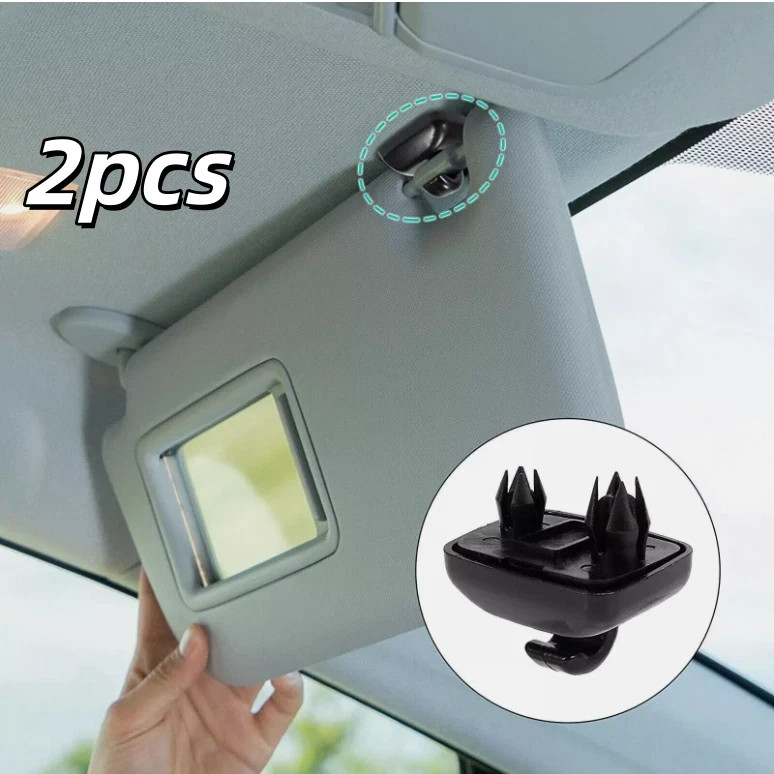 2X Sun Visor Black Clip Holder Hooks for Audi A3 S3 A4  A5 S5 Q3 Q5 8U0857562A