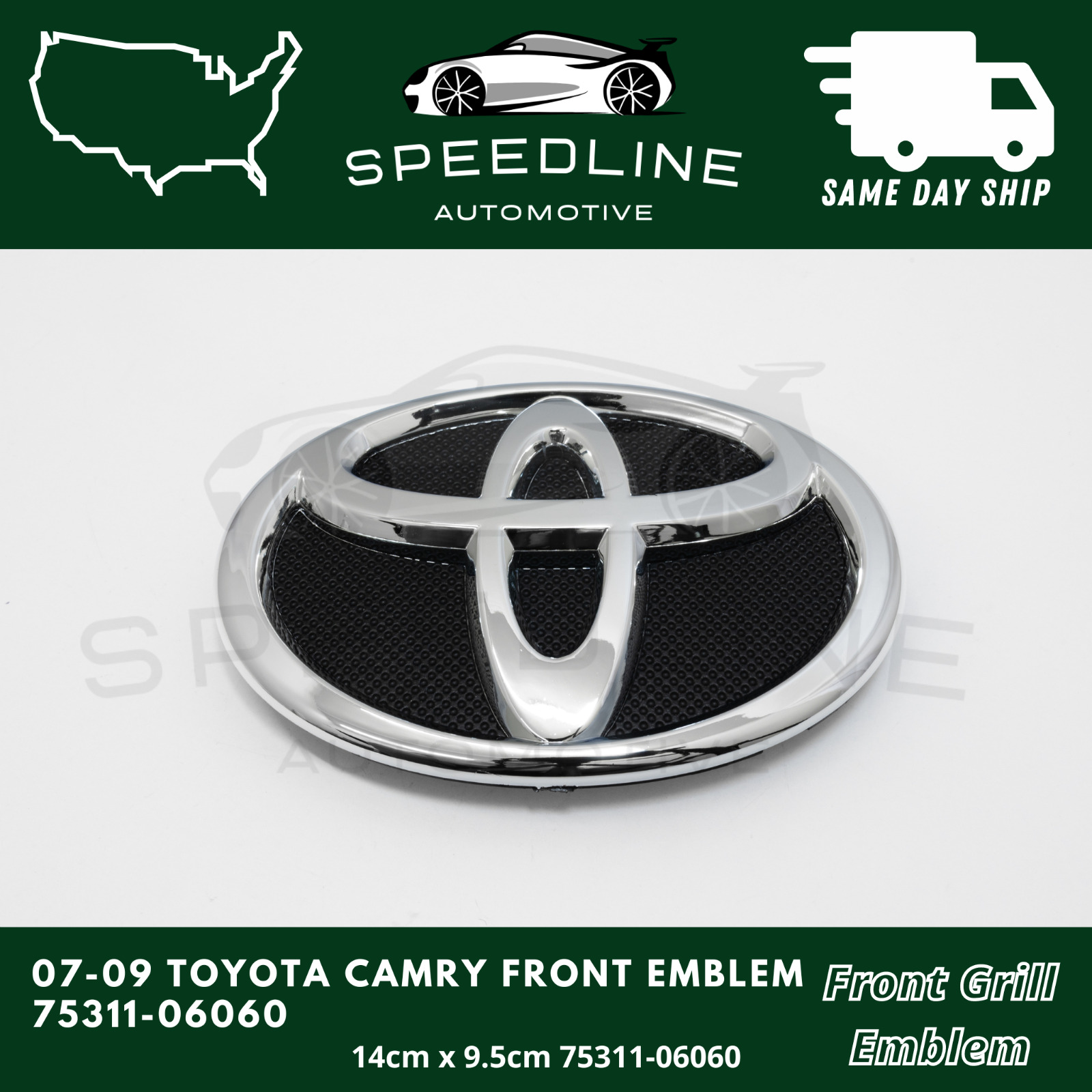 07-09 TOYOTA CAMRY FRONT EMBLEM GRILLE/GRILL CHROME BADGE BUMPER LOGO