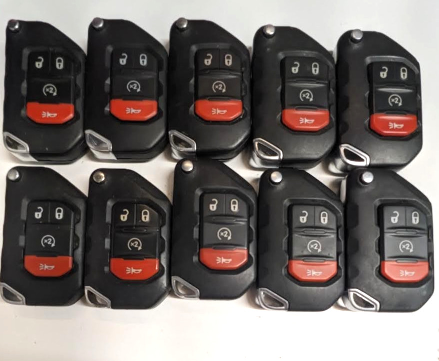 LOT OF 10 OEM JEEP FLIP KEY FOB REMOTE OHT1130261 4 BUTTONS