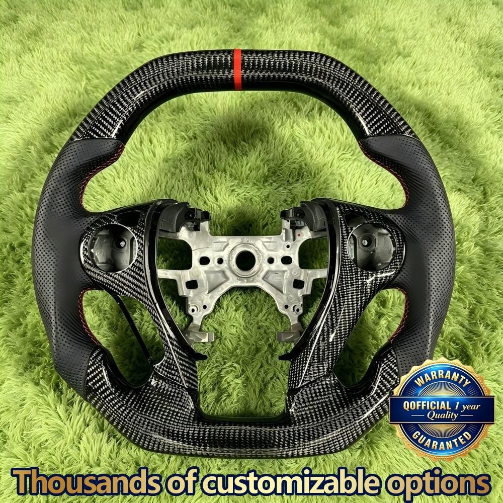 Customized black leather carbon fiber steering wheel for 2013-2017 Honda Accord