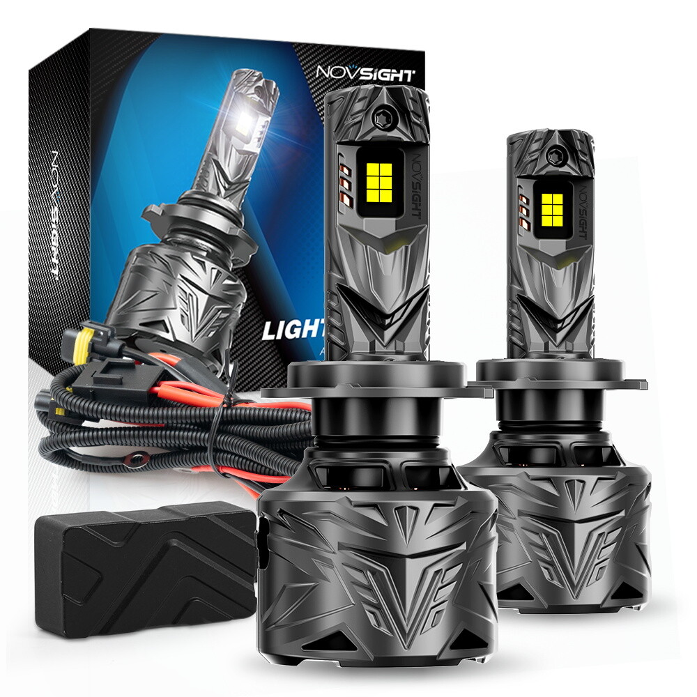 NOVSIGHT 2x H7 LED Headlight High Low Beam Bulbs Canbus Kit 50000LM Ultra Bright
