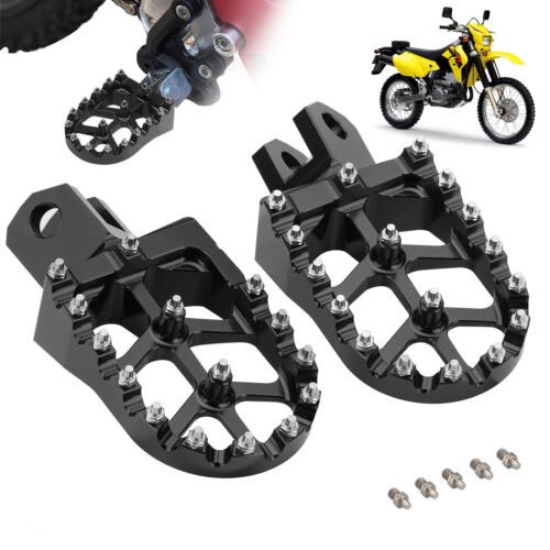 CNC Wide Foot Pegs Footrests Pedal Pads For Suzuki DRZ400S DRZ400SM 2000-2024