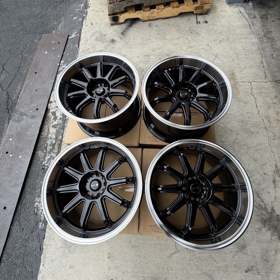 Used 18x8.5/18x9.5 Vors SP2 5x114.3 35 73.1 Black Machined Lip Wheels set-4