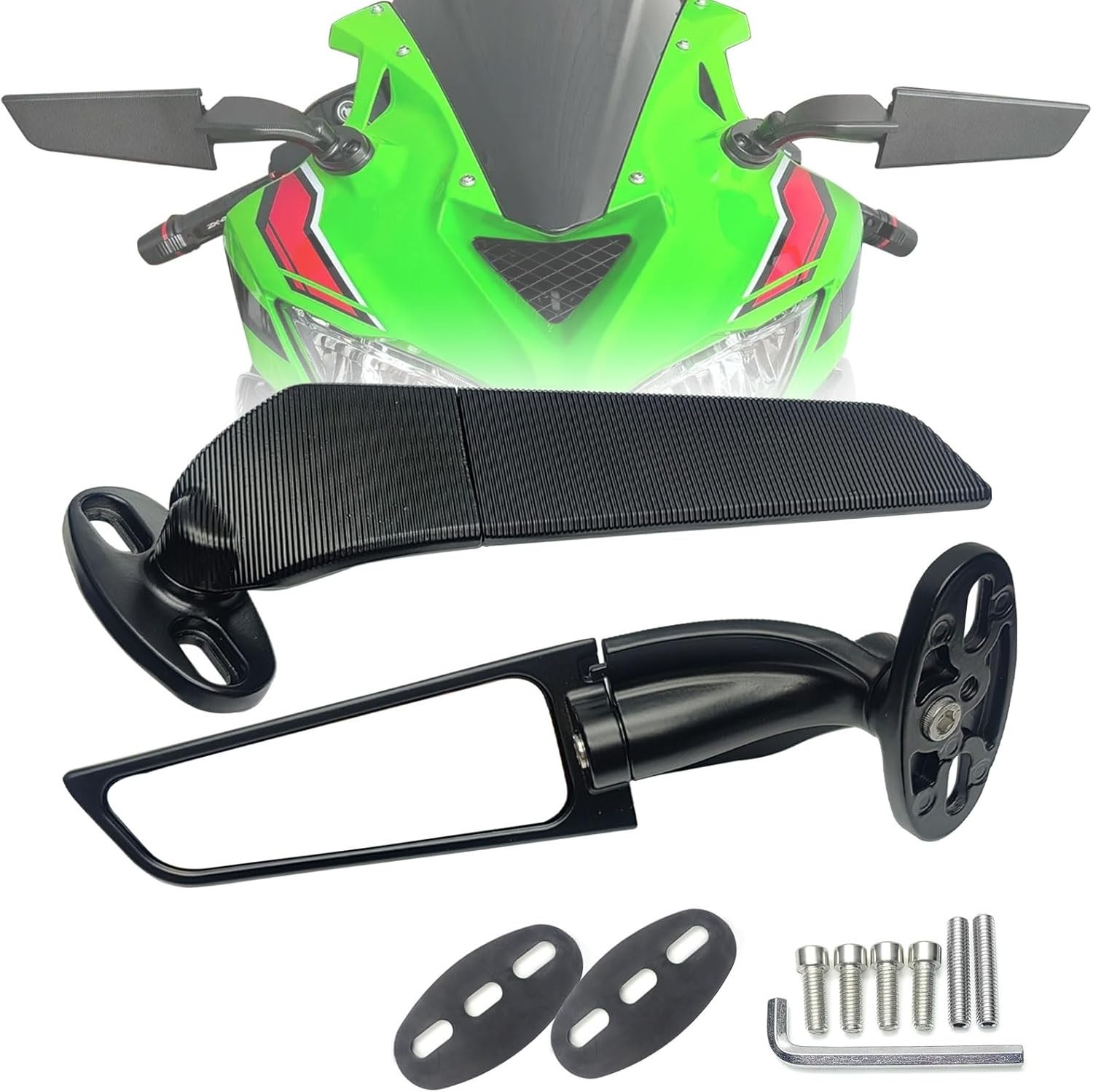 Motorcycle Mirrors Stealth Wind Wing Side Rearview Mirrors For Kawasaki Ninja