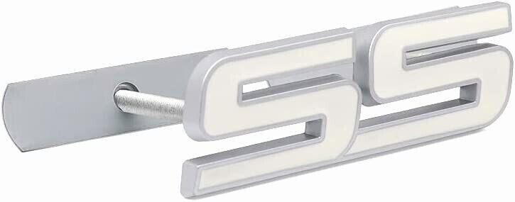 1Pc Fit Front Grille 06-10 SS Emblem Badge 15211285 3D Nameplate White Chrome