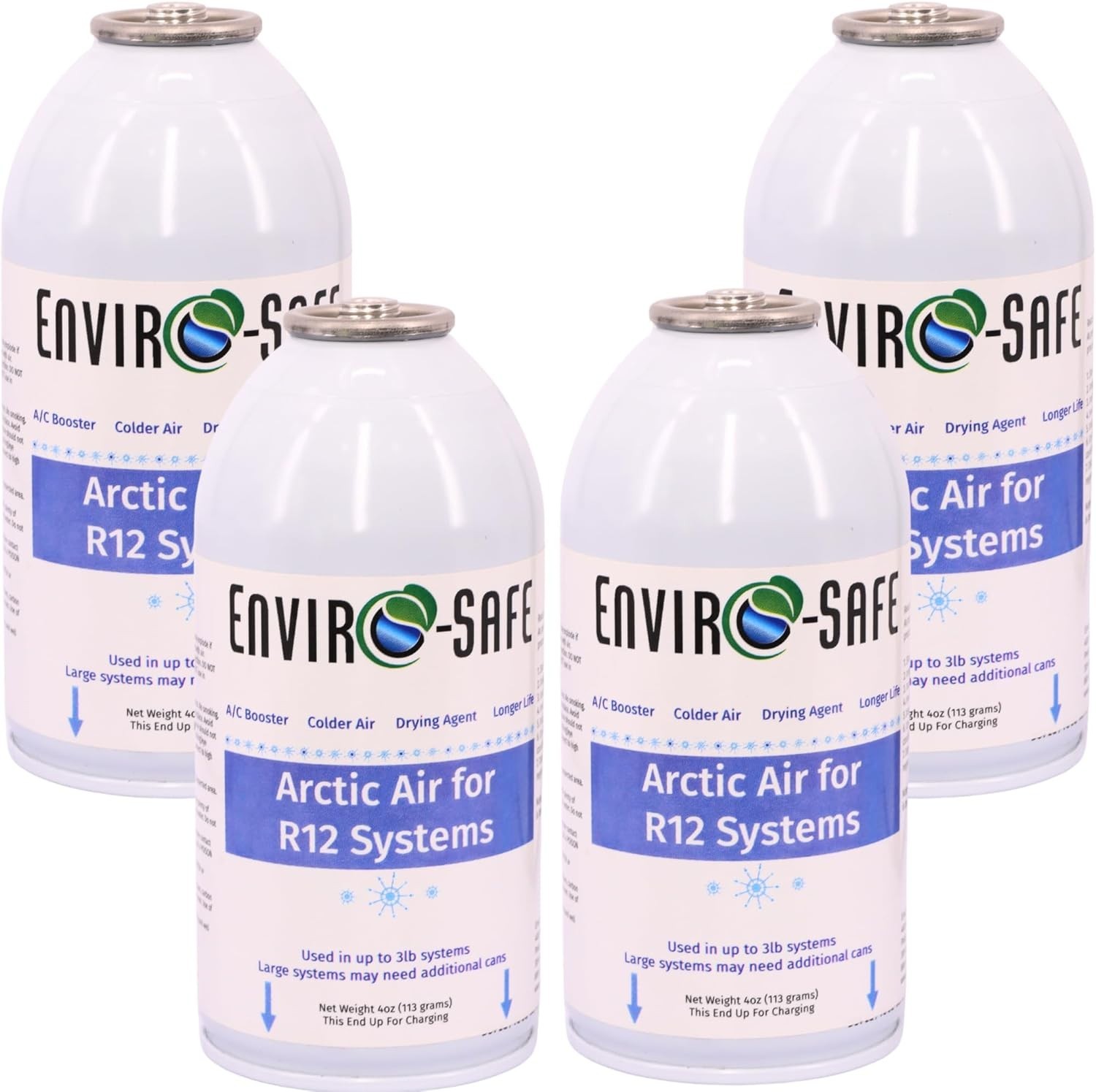 ENVIRO-SAFE Arctic Air for R12 Systems, Piercing Style Top, 4oz. (4 Cans)