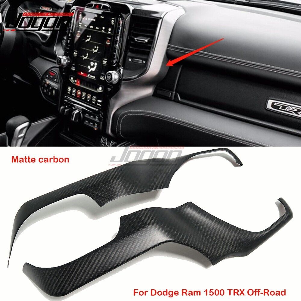 Matte Carbon Side Console Navi Dash Cover For Dodge Ram 1500 TRX Off-Road 2019+