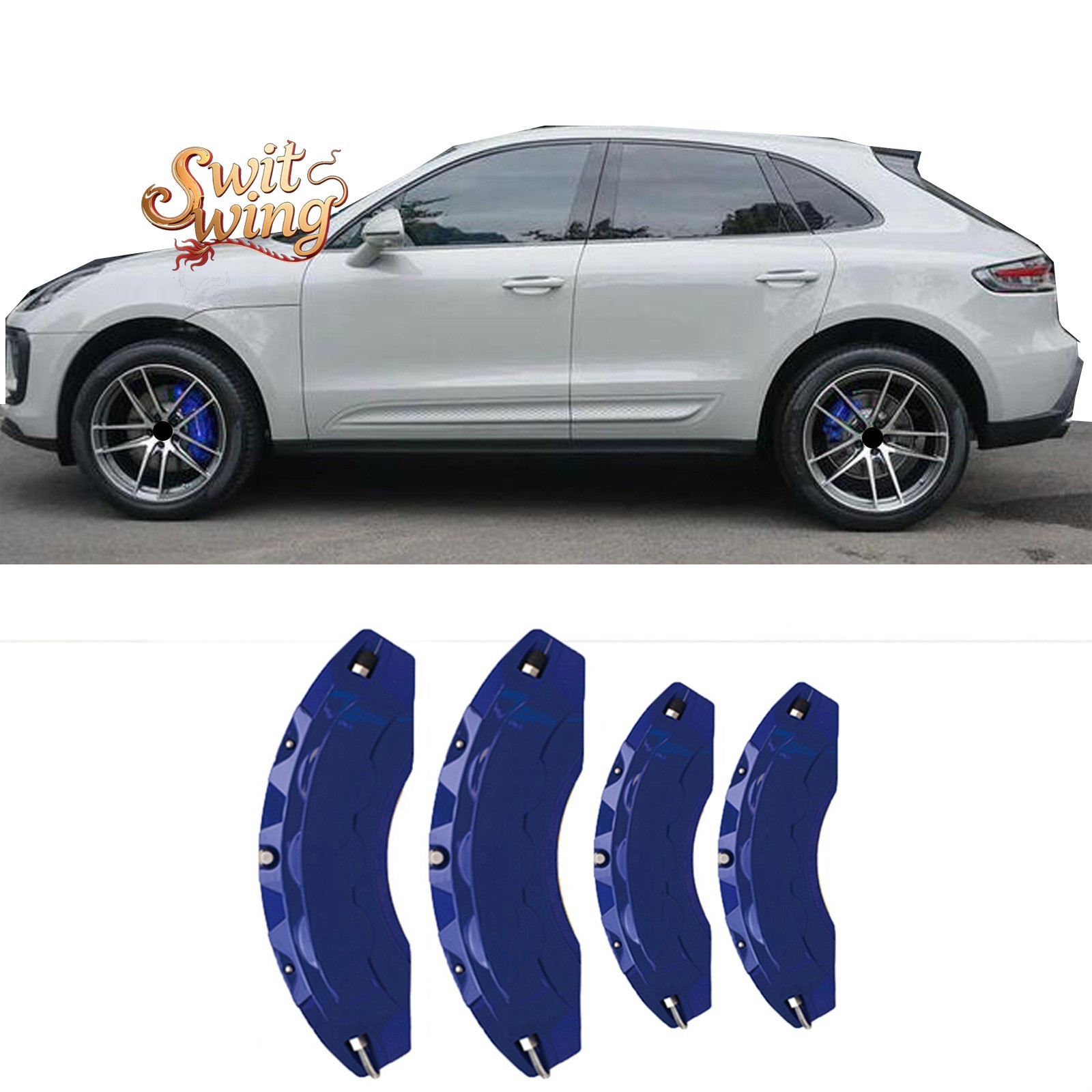 4pcs Blue Aluminum Car Brake Caliper Cover for PORSCHE MACAN Accessories 4pcs Blue Aluminum Car Brake Caliper Cover for PORSCHE MACAN Accessories