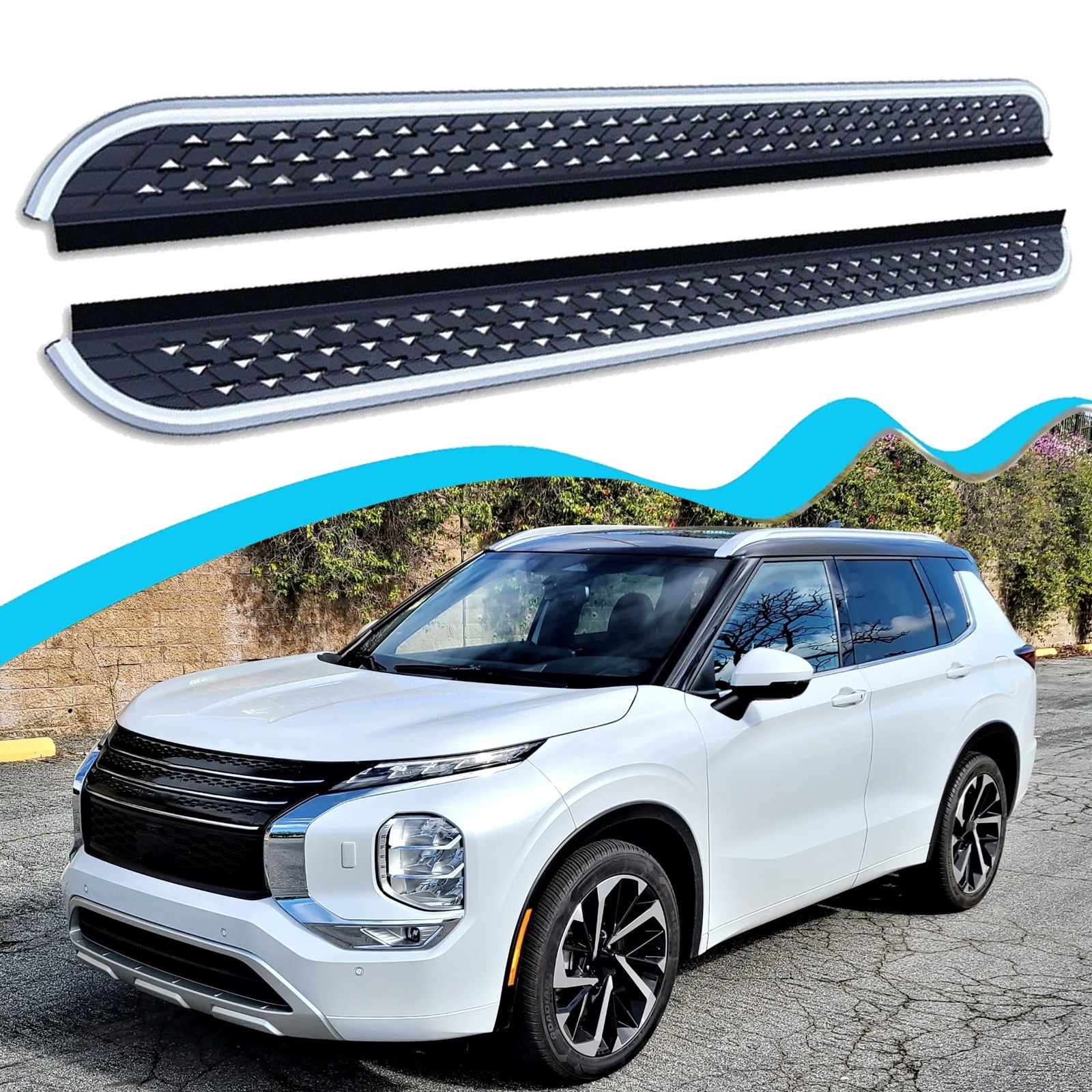 Alu Running Board Fits Mitsubishi Outlander 2022-2026 Side Step Pedal Nerf Bars