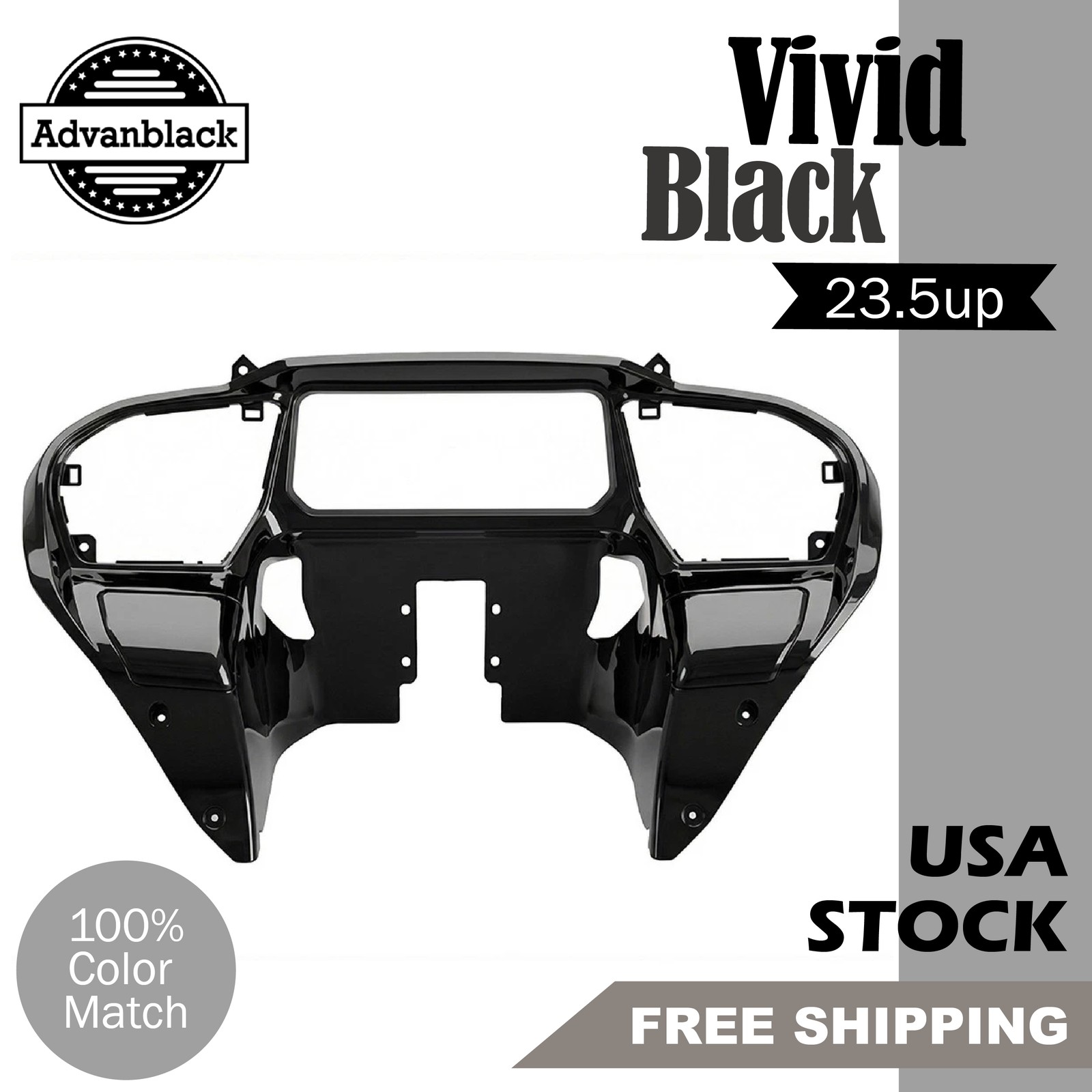 Advanblack Vivid Black Inner Fairing Fits Harley CVO Road Glide ST \'23.5up