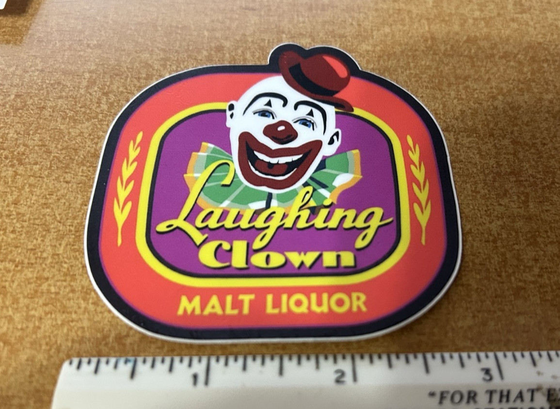 Laughing Clown Malt Liquor Beer sticker decal 2006 movie Talladega Nights Ricky